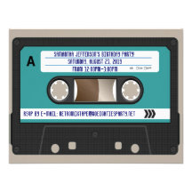 Retro 80s Cassette Mixtape Personalized Custom Invite