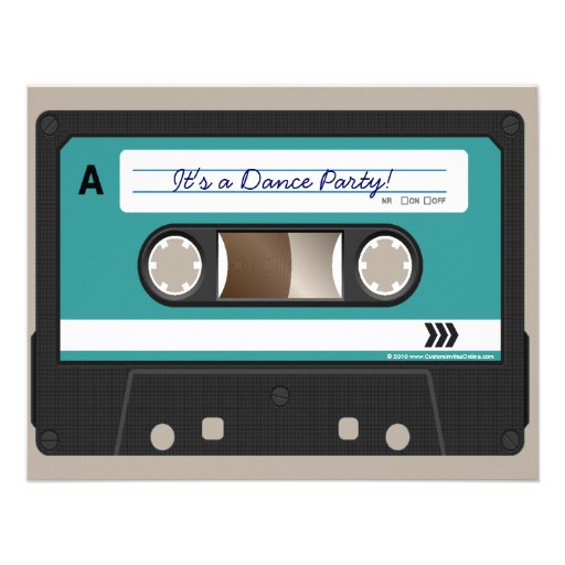 Retro 80s Cassette Mixtape Personalized Custom Invite