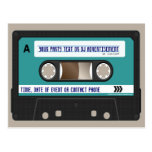 Retro 80s Cassette Mixtape Personalized postcards