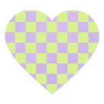 retro 80's neon yellow green and purple checkered sticker