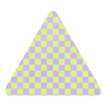 retro 80's neon yellow green and purple checkered triangle sticker