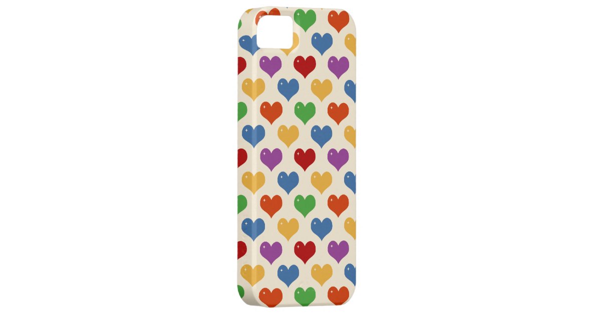 Retro 80s rainbow girly kawaii cute hearts pattern iPhone ...