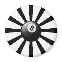 RETRO 8 BALL REFRIGERATOR MAGNETS