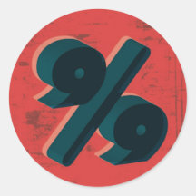 Retro 99 Percent Round Sticker