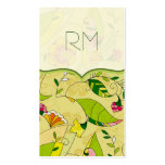Retro Abstract Floral Collage Template business cards