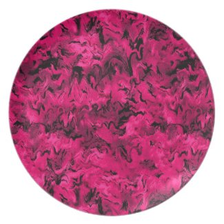 Retro Abstract Magenta Hot Pink Plate