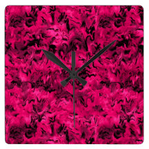 Retro Abstract Magenta Hot Pink Wall Clock