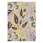 Retro Abstract of Plants Against Pink and Yellow Card