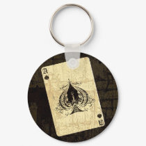 Retro Ace of Spades keychains