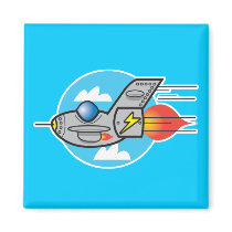 retro aeroplane jet magnets