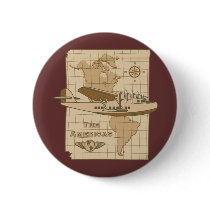 Retro Airplane Pinback Buttons