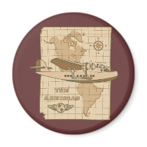 Retro Airplane Refrigerator Magnet