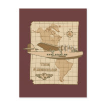 Retro Airplane Post Card