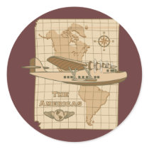 Retro Airplane Round Stickers