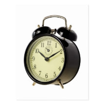 Retro alarm clock post card