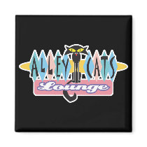 retro alley cats lounge sign magnets