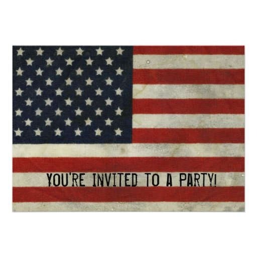 Retro American Flag Invitation