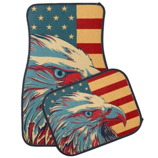 Retro American Patriotic Eagle Bald Car Mat