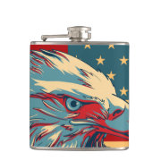 Retro American Patriotic Eagle Flag Flask