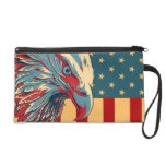 Retro American Patriotic Eagle Flag Wristlet