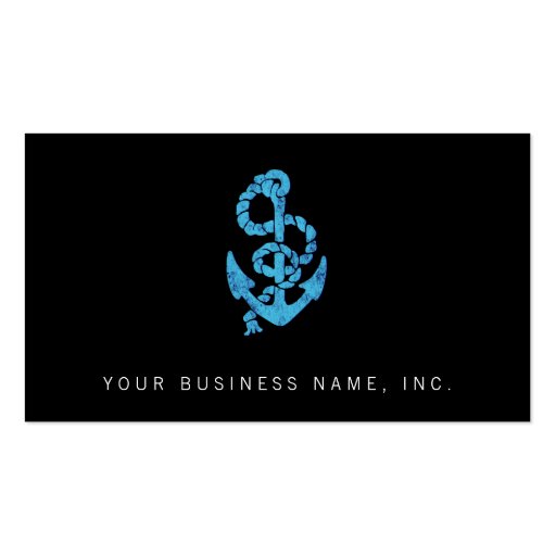 Retro Anchor with Rope Business Card Templates