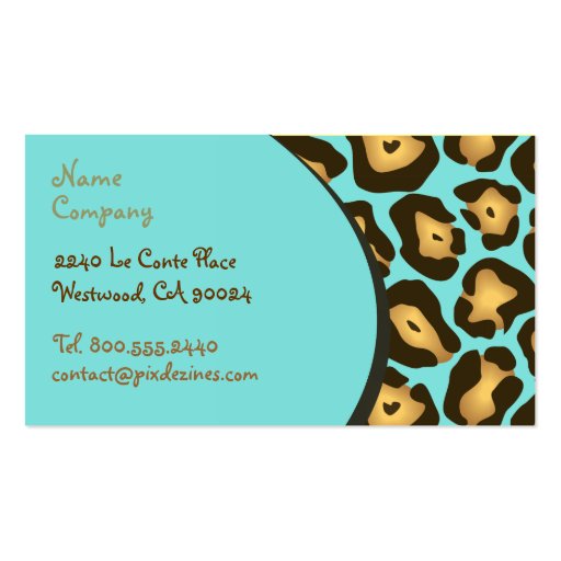 Retro Animal pattern profile cards Business Card Template