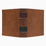 Retro Antique Book, faux leather bound brown Binder