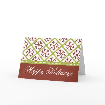 Retro Appeal Snowflake Pattern Holiday Card by mariannegilliand