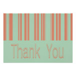 Retro aqua and orange stipes invitations