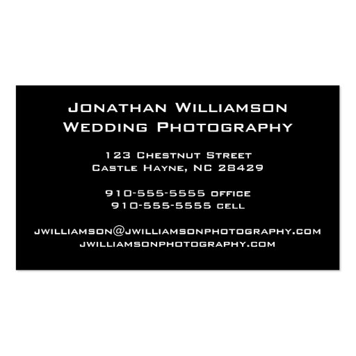 Retro Aqua Camera Photography Business Cards (back side)