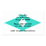 Retro Aqua & White Sharp-Pointed boomerang sign Business Card Templates