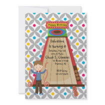 Retro Arcade Skee Ball Boys Birthday Invitation