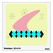 Retro Argyle Mid Century Modern Wall Decal