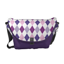 Retro Argyle Trendy Fun Purple Passion Too Courier Bag