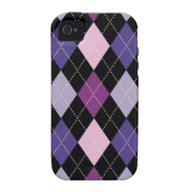 Retro Argyle Trendy Pink Purple Fun Vibe iPhone 4 Case