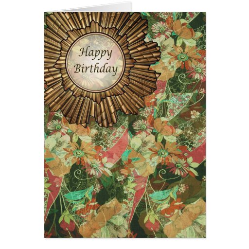 Retro / Art Deco Happy Birthday Day Card Zazzle