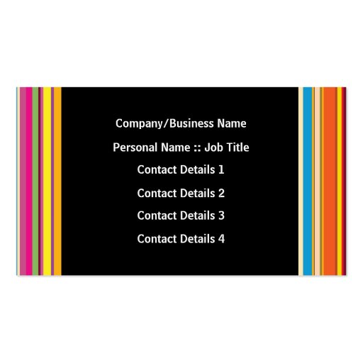 Retro art Striped Rainbow Website Business Card (back side)