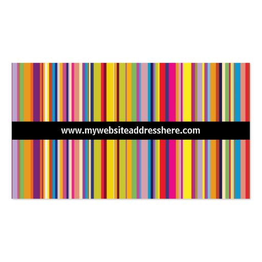 Retro art Striped Skinny Website Business Card (front side)