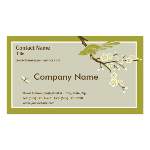 Retro Asian-Inspired Simplicity Business Card Template (front side)