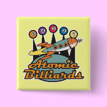 retro atomic billiards sign buttons