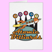 retro atomic billiards sign cards