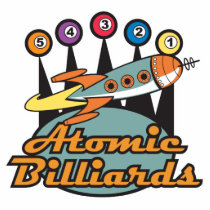 retro atomic billiards sign photo sculpture