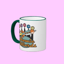 retro atomic billiards sign, retro atomic billi... mugs