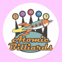 retro atomic billiards sign stickers