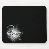 Retro Atomic Bride - Black & White Mousepad