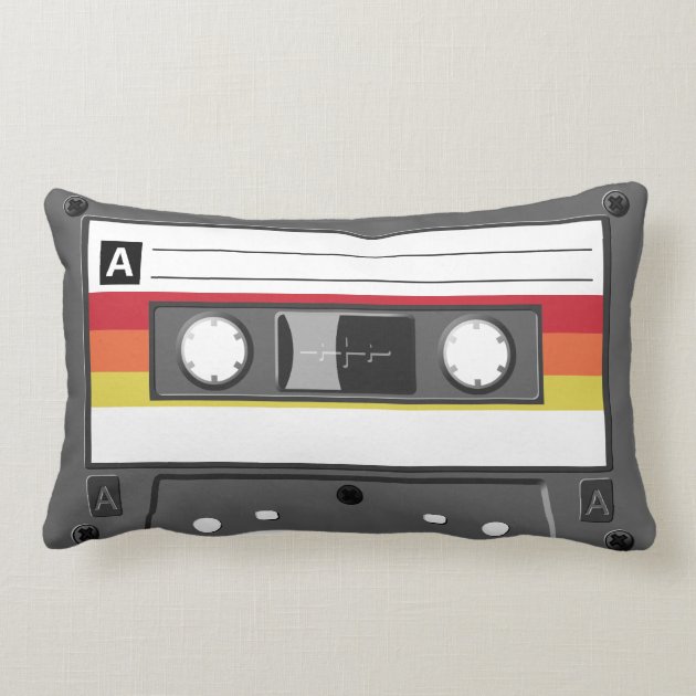 Retro Audio Cassette Tape Pillow