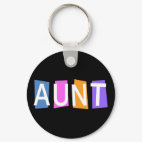 Retro Aunt Round Keychain