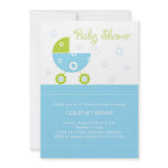 Retro Baby Buggy Baby Shower Invitation