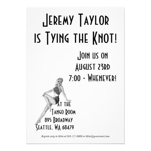 Retro Bachelor Party Invitations