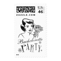 Retro Bachelorette Party postage